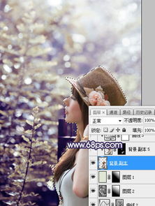  调出夏季淡紫色漂亮美女照片的ps教程