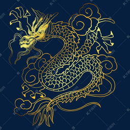  祥云龙腾金龙剪纸素材图片免费下载千库网
