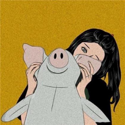  个性手绘系韩国情侣漫画头像图片一对两张单独的