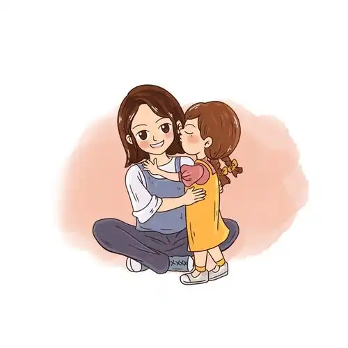 母女拥抱卡通头像