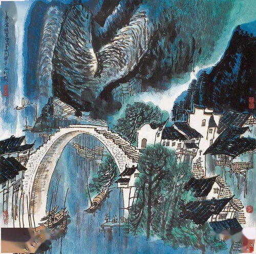  80幅画风质朴自然,富有时代气息的山水画