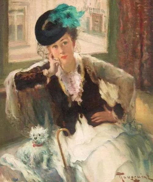  端正秀丽的美女油画︱比利时画家弗尔南图森特绘画作品