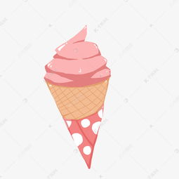  夏季食物草莓味冰淇淋手绘插画素材图片免费下载千库网