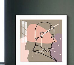 插画现代北欧小清新文艺玄关卧室装饰画图片下载