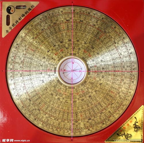 金色罗盘风水罗盘高清摄影图