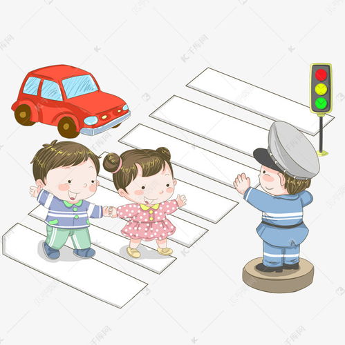  交通安全手绘卡通素材图片免费下载千库网