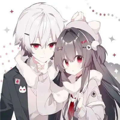  两人一张的手绘甜蜜动漫情头图片,情侣漫画风头像