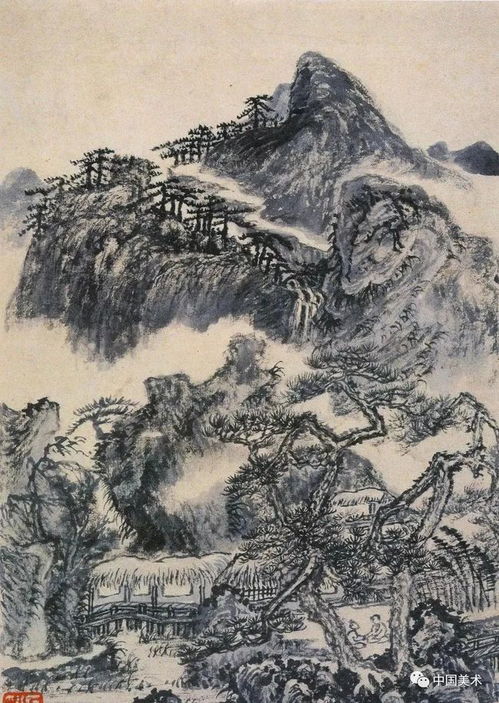  国画髡残粗服乱头笔法之美