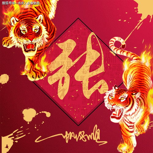  火焰霸气姓氏头像,23张2022虎年福气壁纸,红红火火一整年