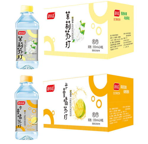  苏打水整箱350ml2412瓶无气弱碱性无糖果味饮料柠檬蜜桃水批发