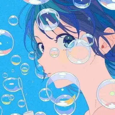  温柔动漫蓝色系头像,干净清爽可爱蓝色系头像