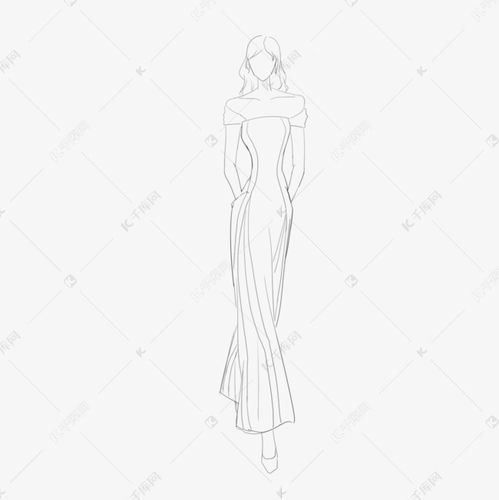  晚礼服装扮时尚素描女性人物素材图片免费下载千库网