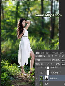  photoshop打造梦幻的透光树林人物图片