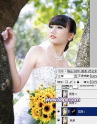  photoshop打造纯美的淡调蓝紫色外景人物图片