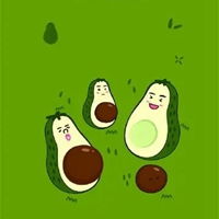  牛油果卡通图片绿色可爱的牛油果卡通图片