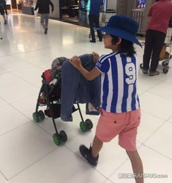  张柏芝三母子泰国游玩lucas推着弟弟男友力max