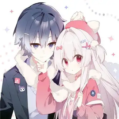  两人一张的手绘甜蜜动漫情头图片,情侣漫画风头像