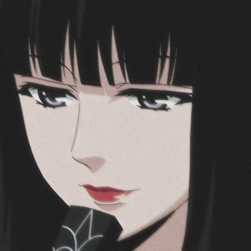 日系动漫头像黑白女丧