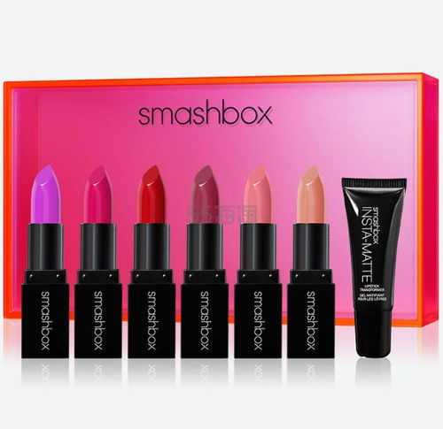 满25送唇釉2件套smashbox2016圣诞限量唇膏套装29约206元