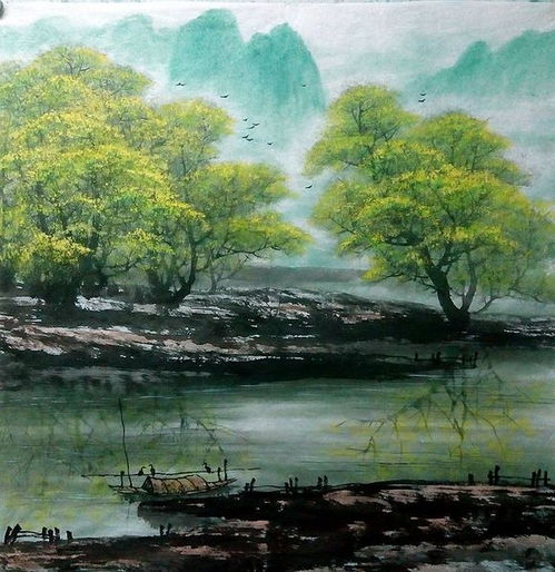  温俭阁斗方山水画作品组图