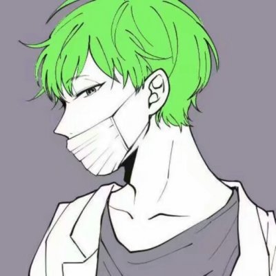  绿色系动漫男生头像