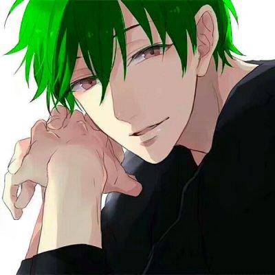  绿色系动漫男生头像