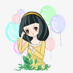  欧美风小女孩和气球图片素材其他格式下载动漫人物大全