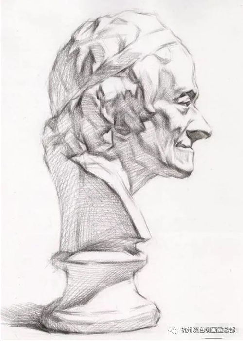  素描石膏头像伏尔泰作画思路讲解