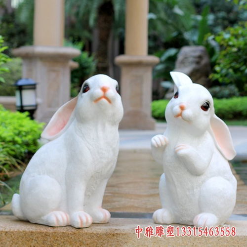  玻璃钢卡通兔子景区玻璃钢卡通兔子雕塑