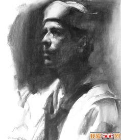  画家吴兆铭木炭条素描头像作品欣赏