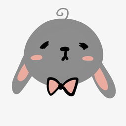  呆萌灰色兔子手绘卡通插画图片素材其他格式下载动漫人物大全