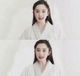 杨幂最新代言选择白色古装造型长发飘逸笑容甜美好经典