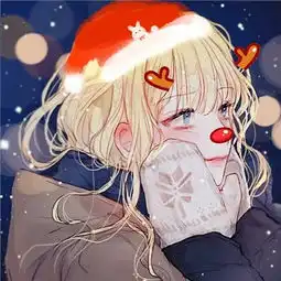  2018二次元圣诞动漫情侣头像大全圣诞也要过的红红火火