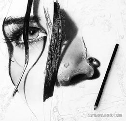 写实素描头像图片炭笔