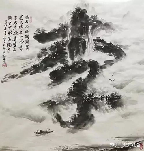  姓氏山水画家李旻作品