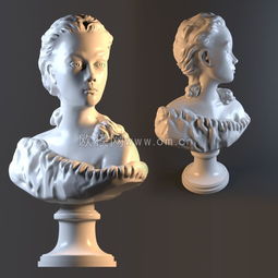  现代石膏头像雕塑3d模型