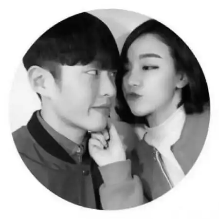 黑白情侣头像一男一女,个性创意圆形边框的 黑白情侣头像一男一女,个性创意圆形边框的