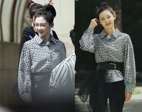  郑恺老婆苗苗真会穿,黑白小香风外套配阔腿裤,不露脸都很美