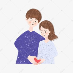  520手绘小清新情侣插图素材图片免费下载高清psd千库网图片编号10569892