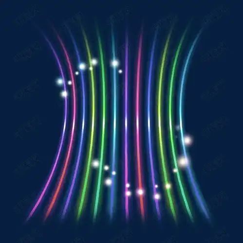  光感多彩曲线线条彩色荧光科技电商png免扣素材图片免费下载千库网