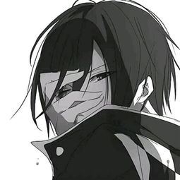  二次元黑白男生qq动漫头像