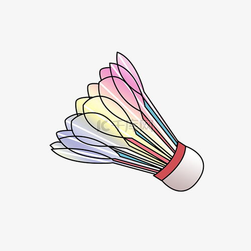  手绘彩色羽毛球插画素材图片免费下载千库网