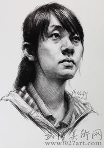  素描头像作品图片,素描人头像美术作品15.3.007