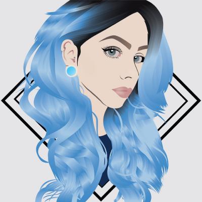  手绘蓝发美女头像,最美动漫蓝发美女图片