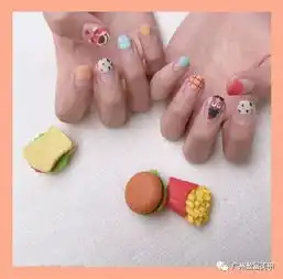  秋天的美甲也可以是可爱的彩色系