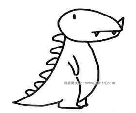  一组恐龙简笔画图片