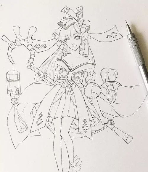 cg原画插画教程绝美仙气女生线稿临摹手绘
