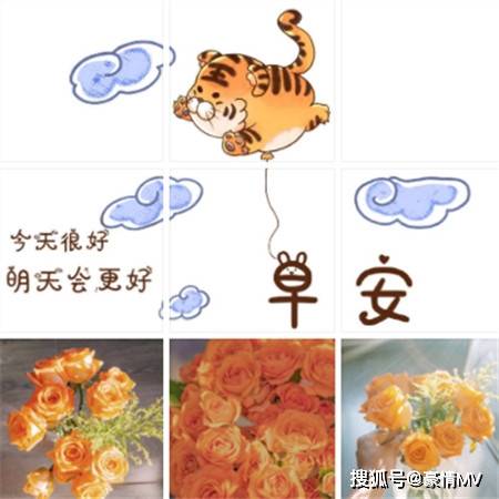  2022早安唯美九宫格图片早安发的九宫格朋友圈素材