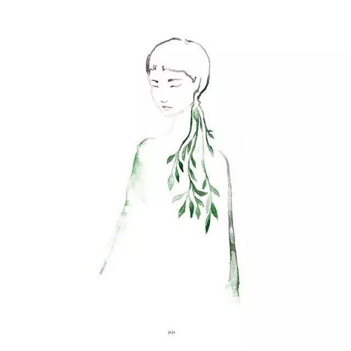  一组小清新水彩插画