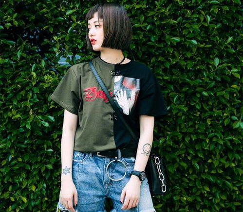  酷女孩对连衣裙说不的办法只有穿上这样一件潮流t恤